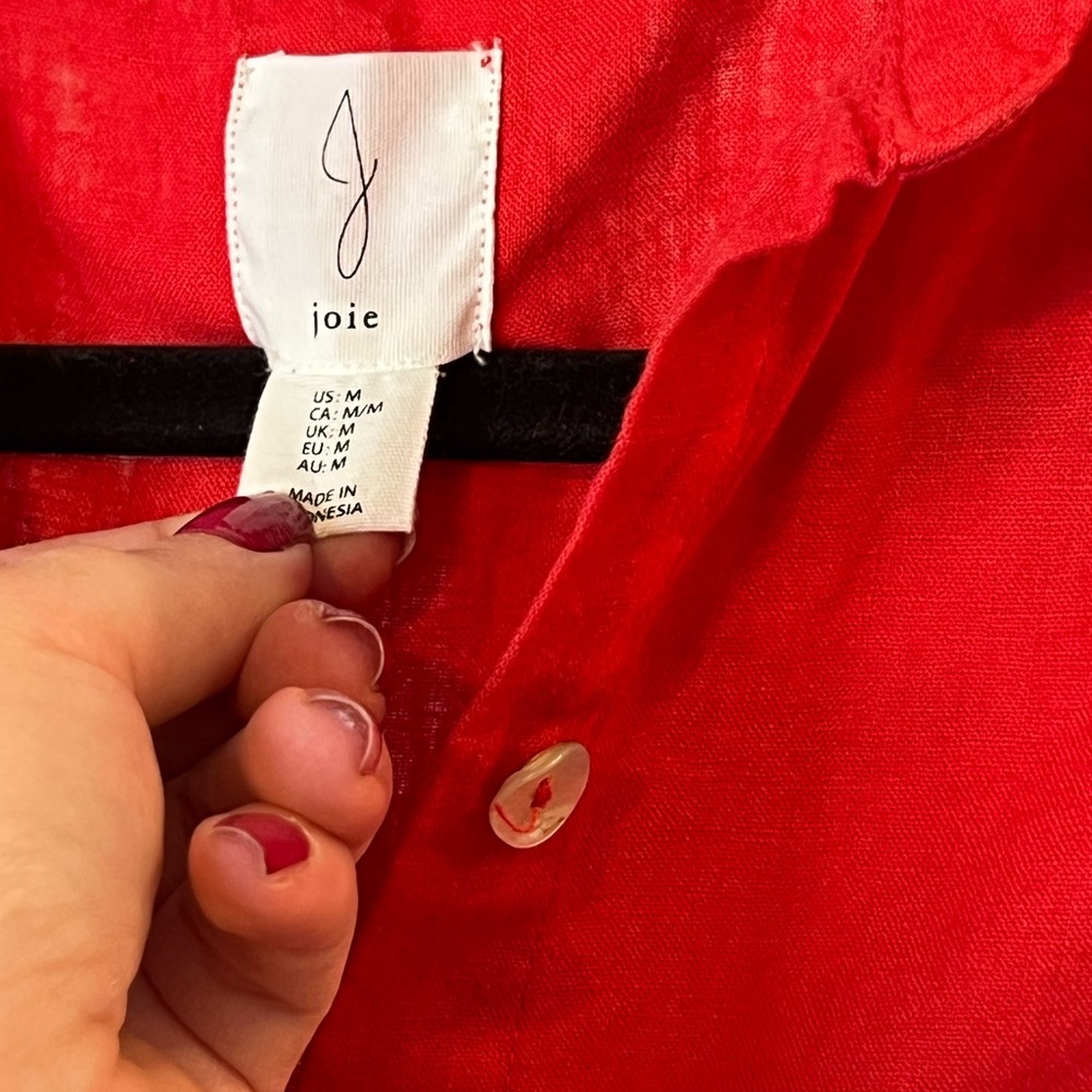 Joie Vibrant Red Long Sleeve Dress with callout - Picture 3 of 10